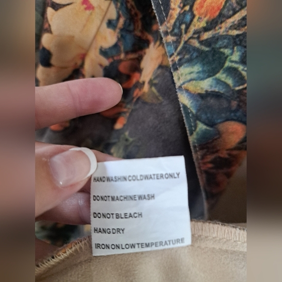 Anthropologie Solitaire Faux Suede Floral Open Front Jacket Women's Size Large - Picture 6 of 9
